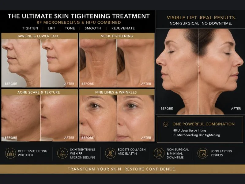 Results of combined treatment for the ultimate skin tightening treatment Handsworth Wood